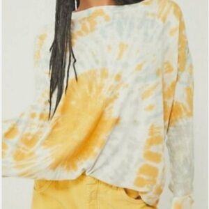 Free People Cosmic Tee Tie Dye Swing Long Sleeve Top